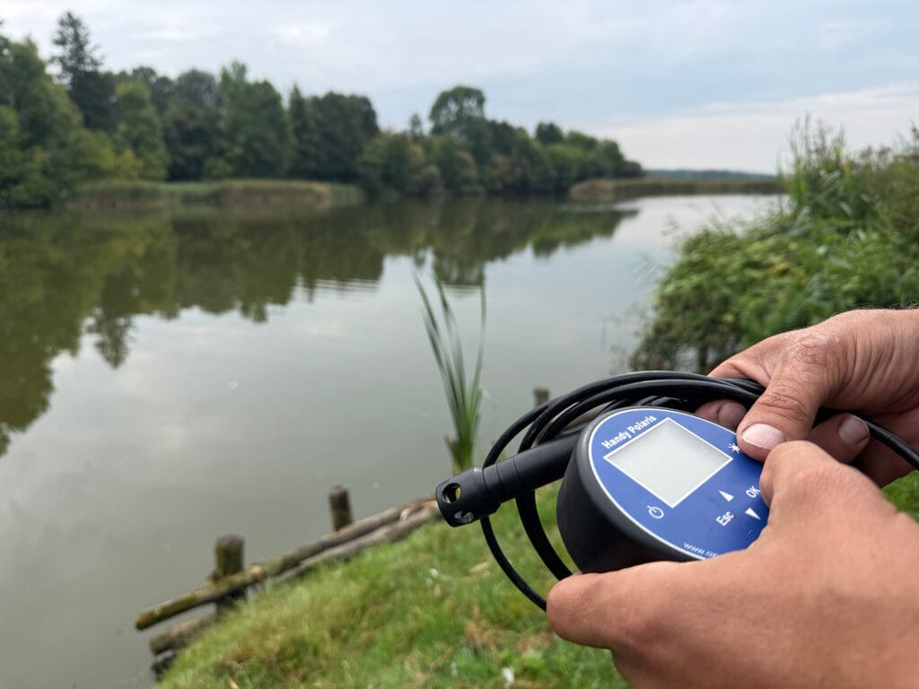 Healthy Carp Pond with Balanced Oxygen Levels